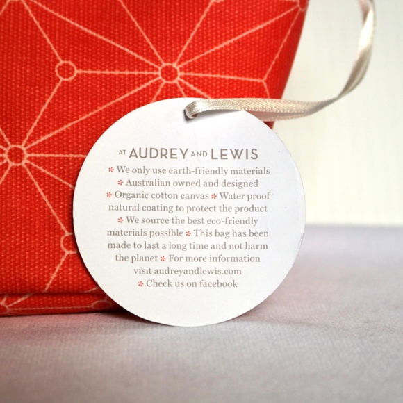 AUDREY & LEWIS Eco Friendly Cosmetic Toiletry Bag Australian Organic Geometric - Picture 4 of 6